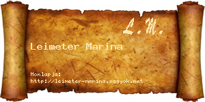 Leimeter Marina névjegykártya